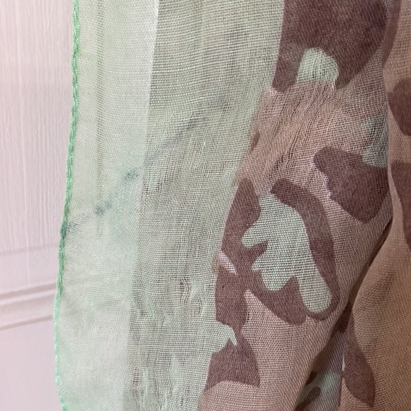 Women’s Mint and Leopard Print Scarf/ Wrap - Picture 4 of 7